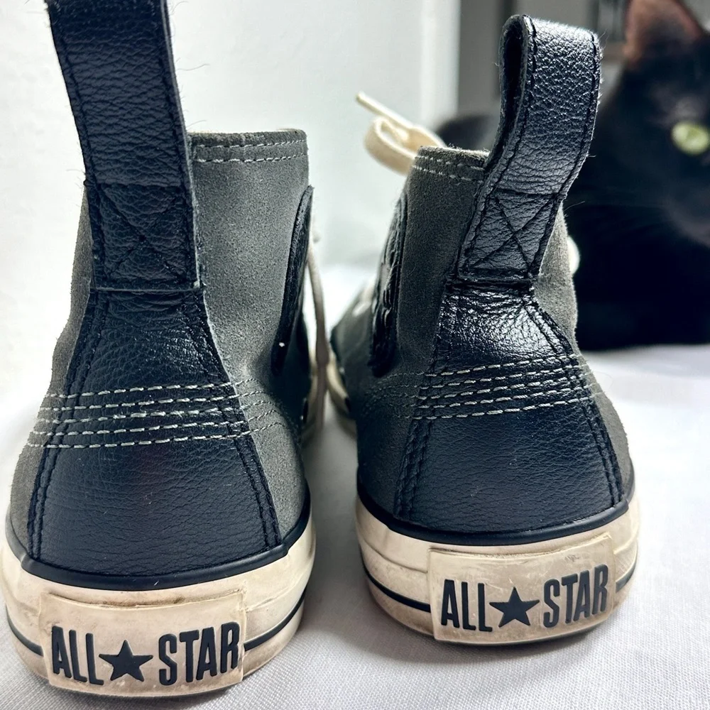 CONVERSE ALL-STAR Chuck Taylor High-Tops Grey Suede Black Logo W-7 M-5 Unisex - Picture 6 of 12